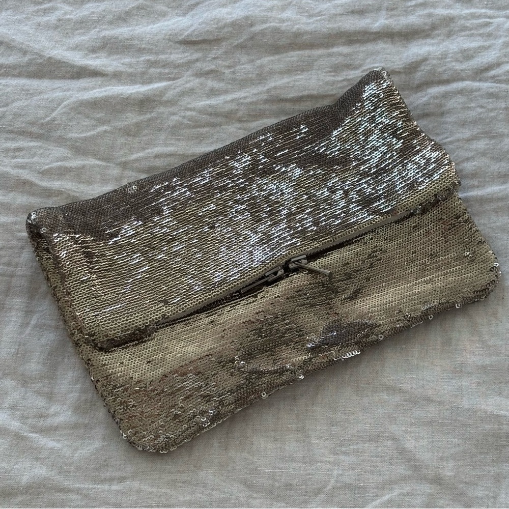 Maje light gold sequin Clutch
